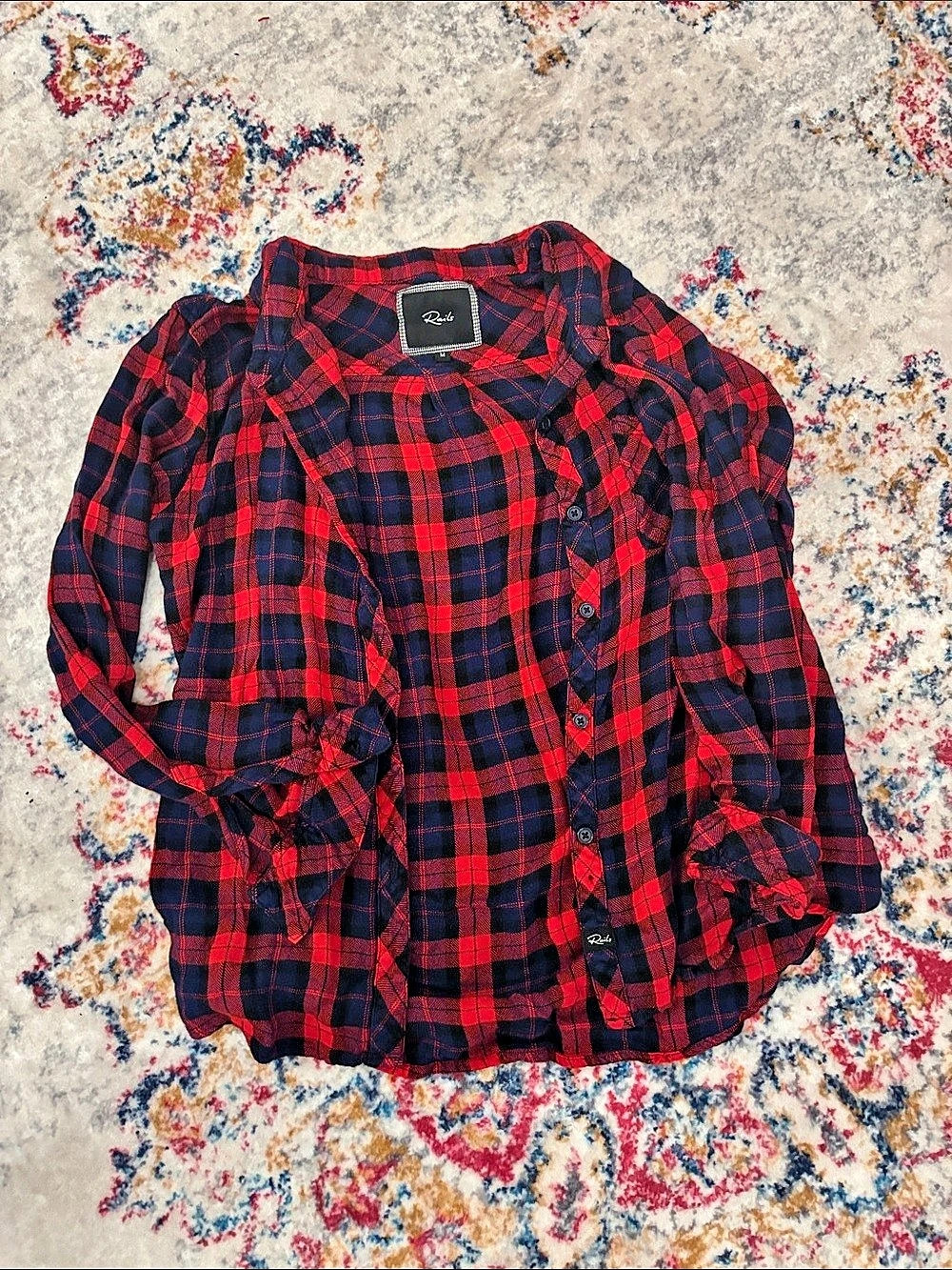 Rails Hunter Button-Up Shirt Plaid Red & Blue Size Medium